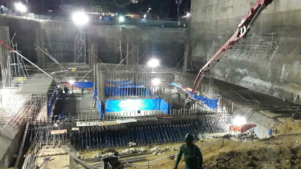 Abiathar Tower foundation pour, Archbishop Reyes Avenue, Cebu City
