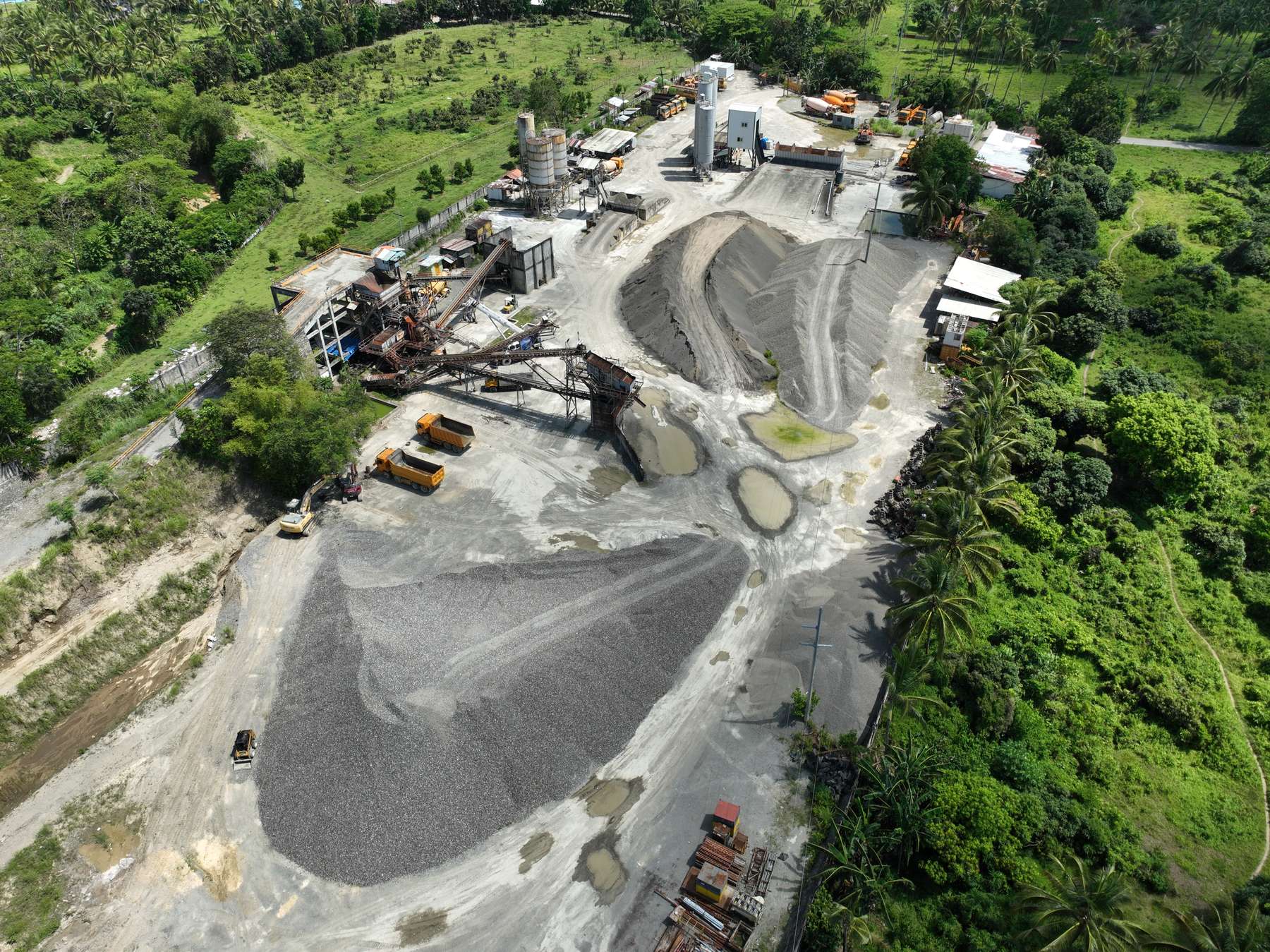Aerial view of the aggregate and crushing plant