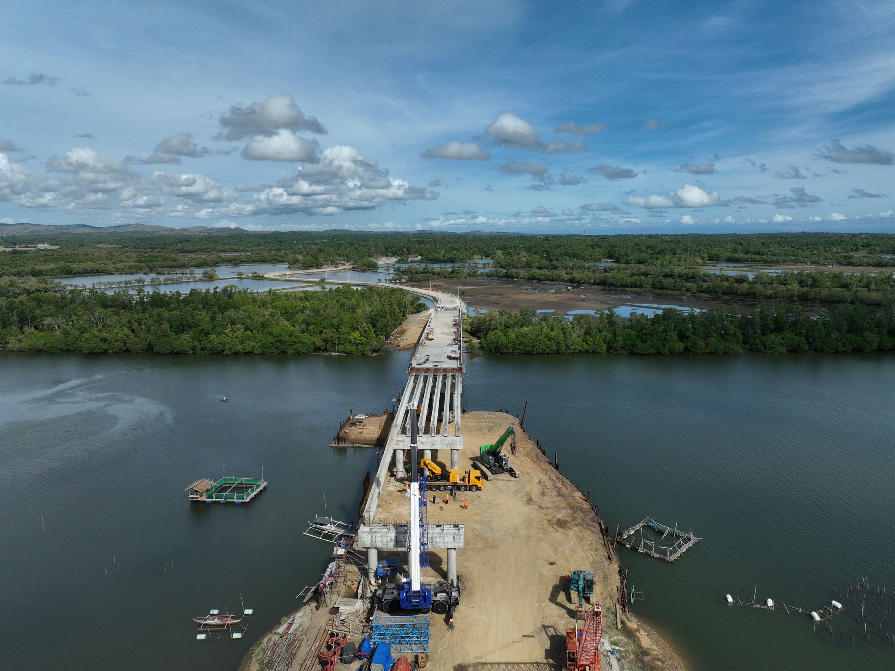 Aerial view of infrastructure construction in the Visayas
