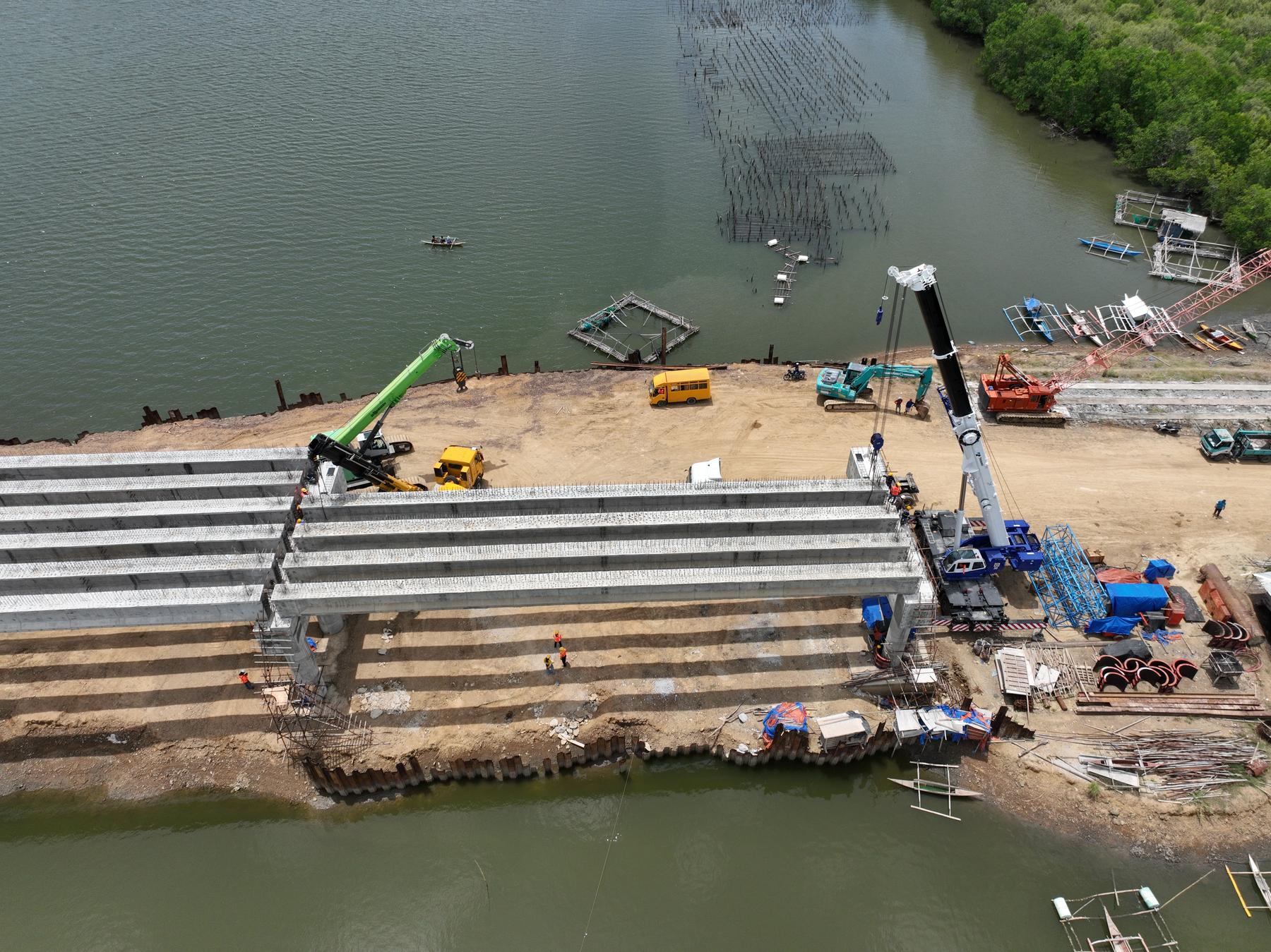 Aerial view of infrastructure construction in the Visayas