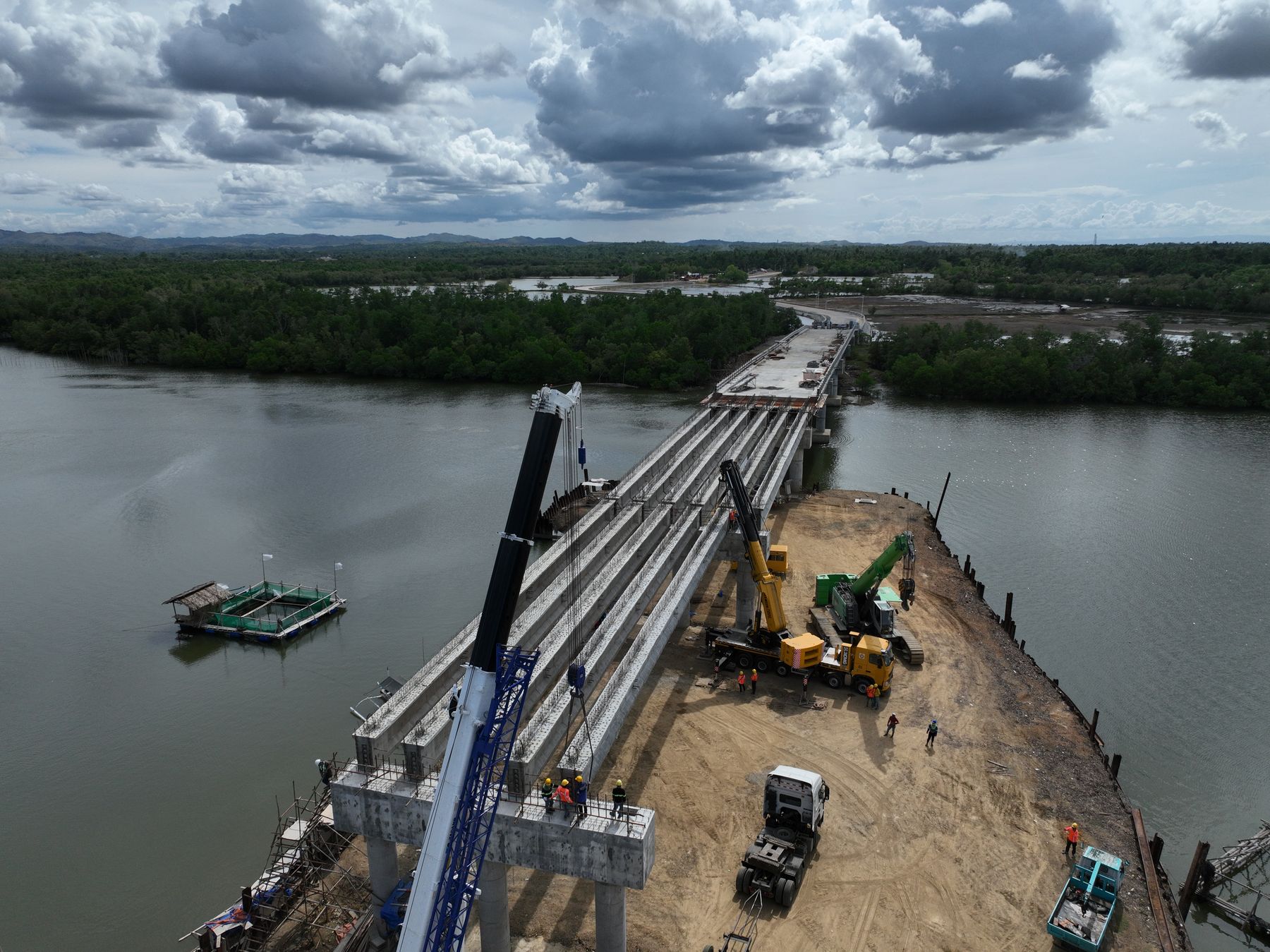 Aerial view of infrastructure construction in the Visayas