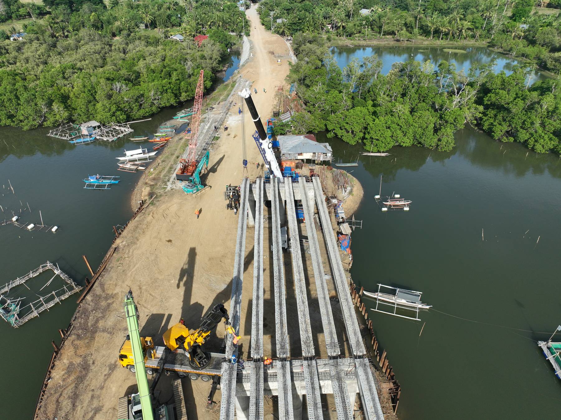 Aerial view of infrastructure construction in the Visayas